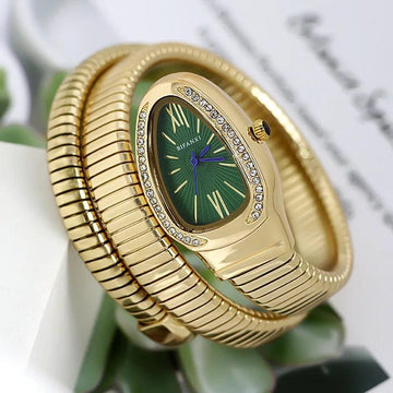 Classic Snake Shape Zircon Diamonds Quartz Watches for Women's Fashionable Elegant High Grade Women's Watches